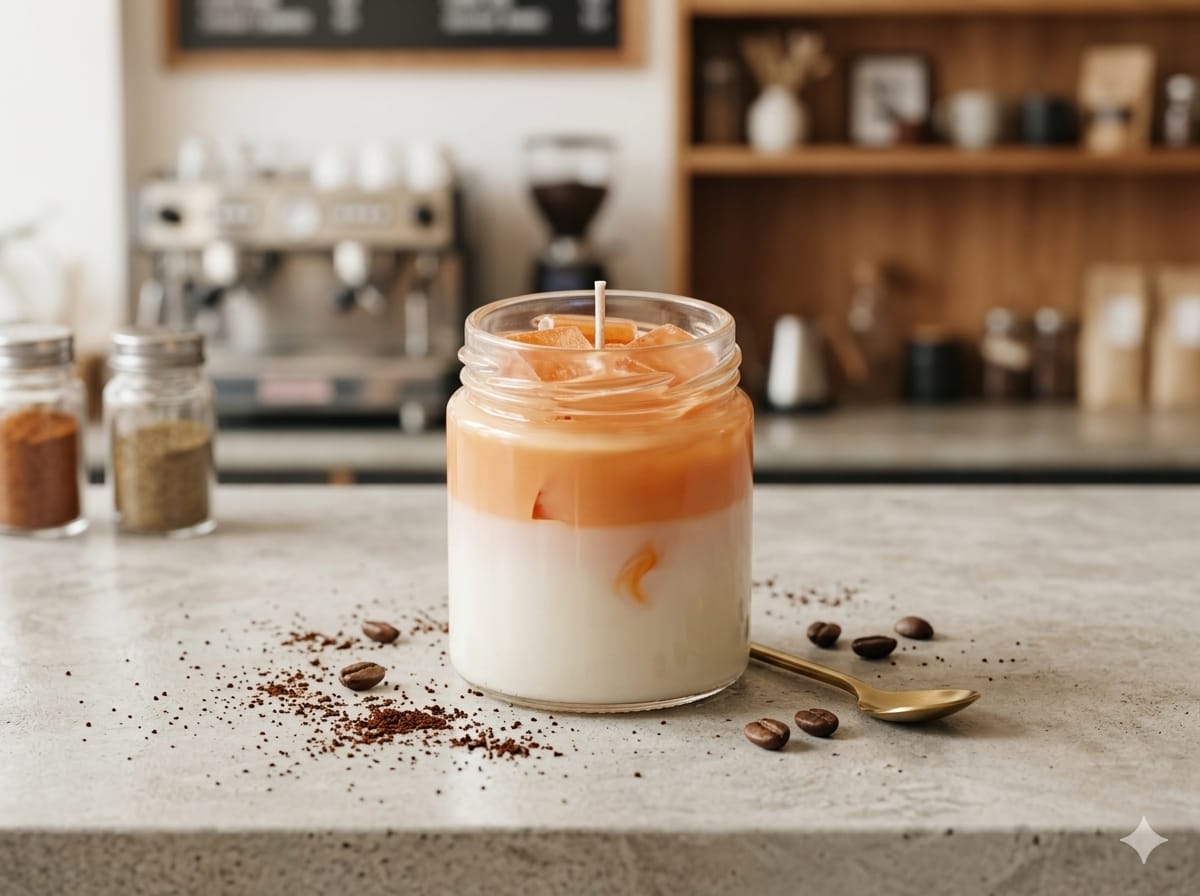 Ice cold coffee 100ml jar – Handcrafted scented candle by Shilpo O Soul
