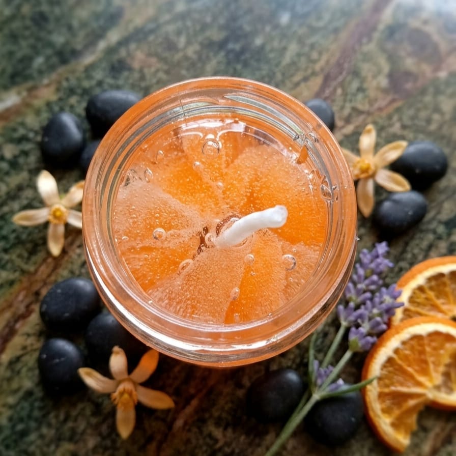 Orange jel candel – Handcrafted scented candle by Shilpo O Soul